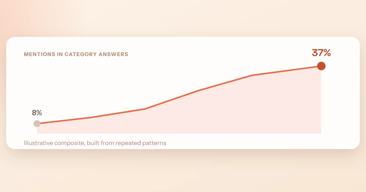 Cover image for “Case study: a B2B SaaS brand’s climb from invisible to recommended”
