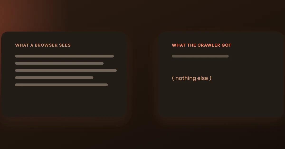 Cover image for “JavaScript, rendering, and why AI crawlers miss your content”