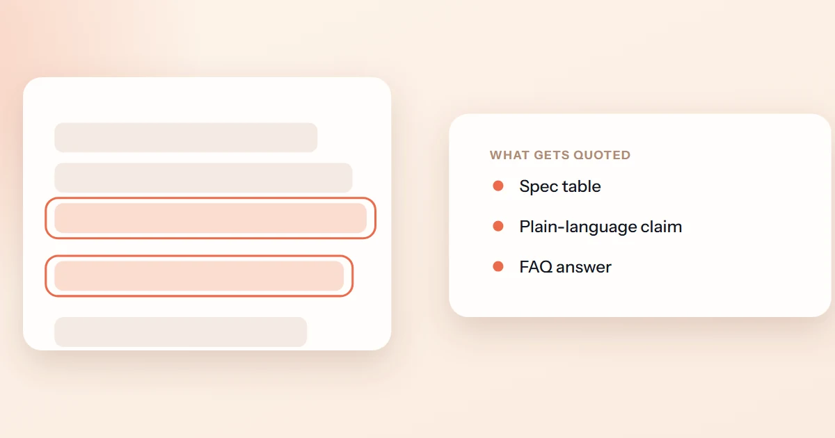 Cover image for “Anatomy of a product page that LLMs can actually quote”